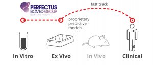 graph depicting ex vivo and in vitro tissue testing